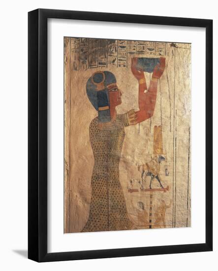 Egypt, Ancient Thebes, Valley of the Kings, Mural of Priest at Tomb of Ramses IX-null-Framed Giclee Print