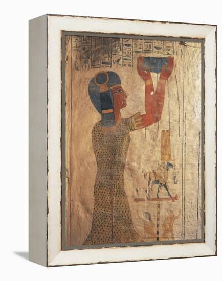 Egypt, Ancient Thebes, Valley of the Kings, Mural of Priest at Tomb of Ramses IX-null-Framed Premier Image Canvas