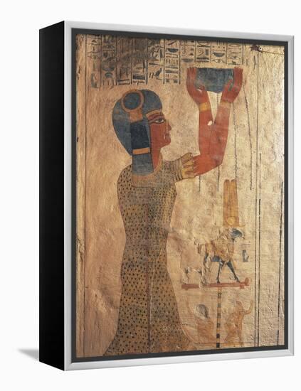 Egypt, Ancient Thebes, Valley of the Kings, Mural of Priest at Tomb of Ramses IX-null-Framed Premier Image Canvas