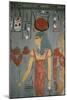 Egypt, Ancient Thebes, Valley of the Kings, Tomb of Horemheb, Mural Painting Depicting Goddess Isis-null-Mounted Giclee Print