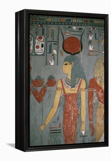 Egypt, Ancient Thebes, Valley of the Kings, Tomb of Horemheb, Mural Painting Depicting Goddess Isis-null-Framed Premier Image Canvas