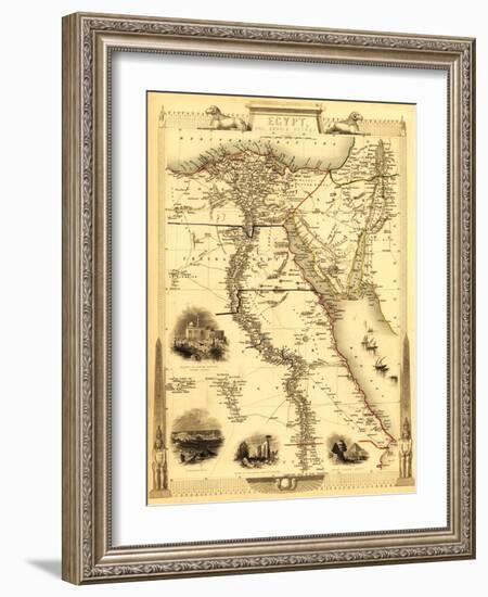 Egypt and Arabia - Panoramic Map-Lantern Press-Framed Art Print