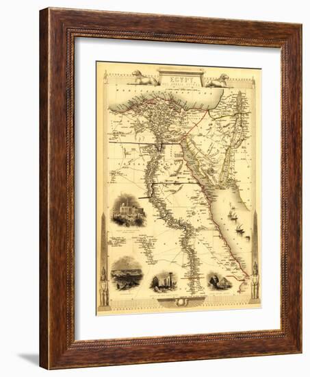 Egypt and Arabia - Panoramic Map-Lantern Press-Framed Art Print