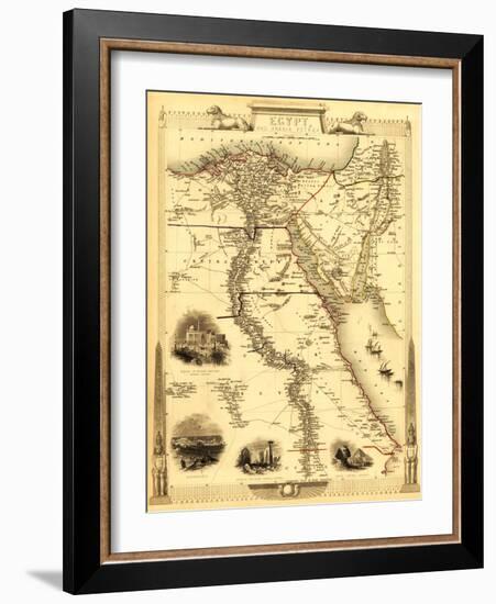 Egypt and Arabia - Panoramic Map-Lantern Press-Framed Art Print