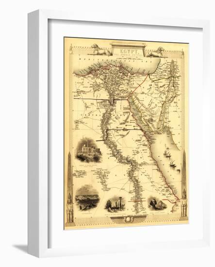 Egypt and Arabia - Panoramic Map-Lantern Press-Framed Art Print