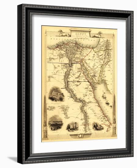 Egypt and Arabia - Panoramic Map-Lantern Press-Framed Art Print