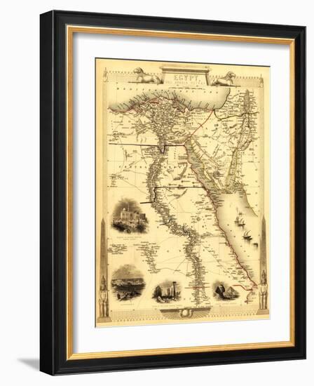 Egypt and Arabia - Panoramic Map-Lantern Press-Framed Art Print