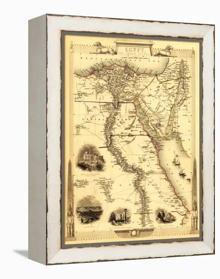 Egypt and Arabia - Panoramic Map-Lantern Press-Framed Stretched Canvas