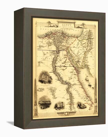 Egypt and Arabia - Panoramic Map-Lantern Press-Framed Stretched Canvas