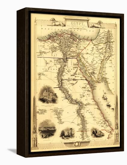 Egypt and Arabia - Panoramic Map-Lantern Press-Framed Stretched Canvas