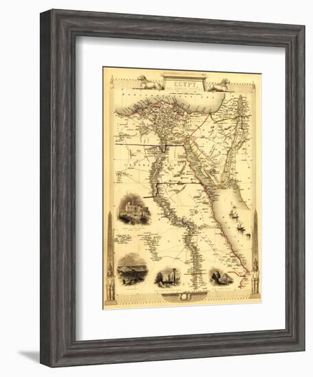 Egypt and Arabia - Panoramic Map-Lantern Press-Framed Art Print