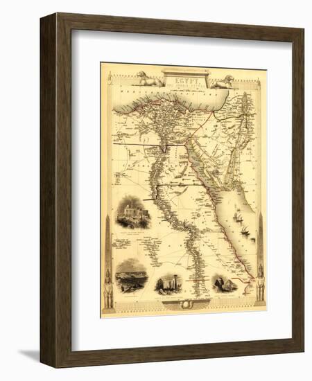 Egypt and Arabia - Panoramic Map-Lantern Press-Framed Art Print