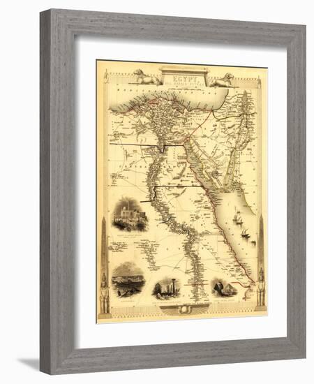 Egypt and Arabia - Panoramic Map-Lantern Press-Framed Art Print