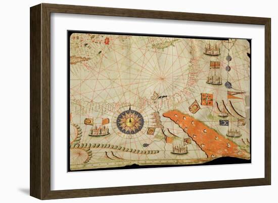 Egypt and the Red Sea, from a Nautical Atlas of the Mediterranean and Middle East-Calopodio da Candia-Framed Giclee Print