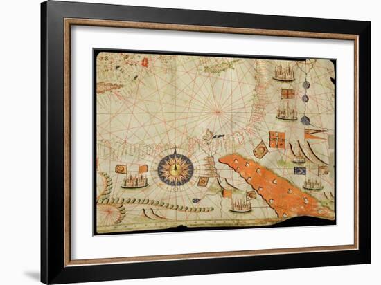 Egypt and the Red Sea, from a Nautical Atlas of the Mediterranean and Middle East-Calopodio da Candia-Framed Giclee Print