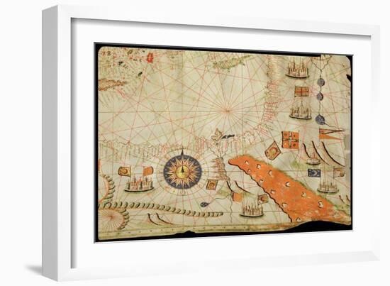 Egypt and the Red Sea, from a Nautical Atlas of the Mediterranean and Middle East-Calopodio da Candia-Framed Giclee Print