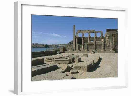 Egypt, Aswan, Agilkia Island, Ancient Ruins of Temple of Isis-Hathor-null-Framed Giclee Print