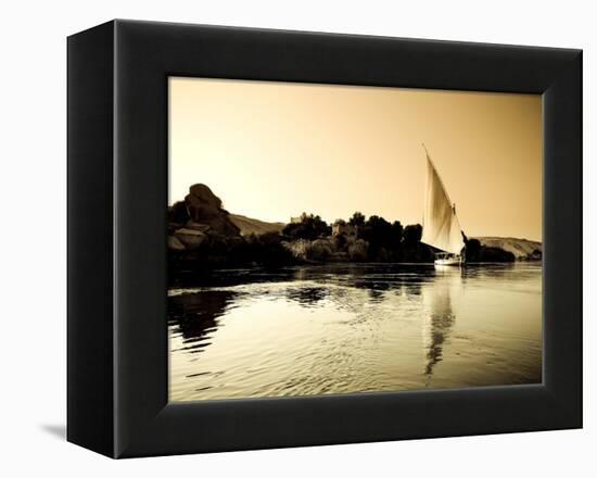 Egypt, Aswan, Felucca and Nile River-Michele Falzone-Framed Premier Image Canvas