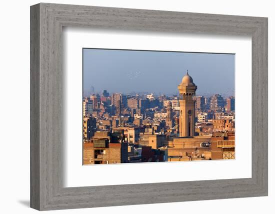 Egypt, Cairo, Al Azhar Park Cairo, Mosque-Madrassa of Sultan Hassan in Backlight-Catharina Lux-Framed Photographic Print
