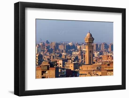 Egypt, Cairo, Al Azhar Park Cairo, Mosque-Madrassa of Sultan Hassan in Backlight-Catharina Lux-Framed Photographic Print