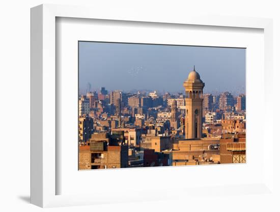 Egypt, Cairo, Al Azhar Park Cairo, Mosque-Madrassa of Sultan Hassan in Backlight-Catharina Lux-Framed Photographic Print