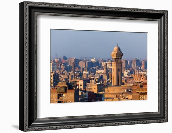 Egypt, Cairo, Al Azhar Park Cairo, Mosque-Madrassa of Sultan Hassan in Backlight-Catharina Lux-Framed Photographic Print