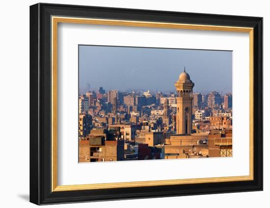 Egypt, Cairo, Al Azhar Park Cairo, Mosque-Madrassa of Sultan Hassan in Backlight-Catharina Lux-Framed Photographic Print