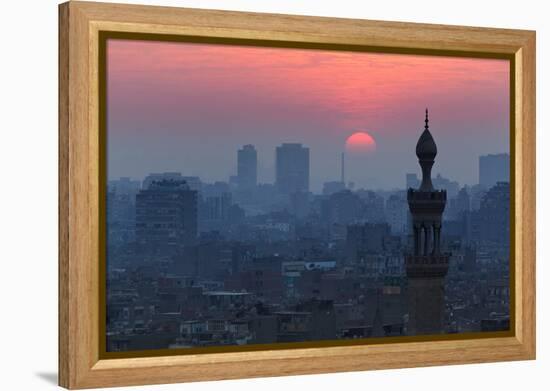 Egypt, Cairo, Al Azhar Park, Sultan Hasan Mosque, Back Light-Catharina Lux-Framed Premier Image Canvas