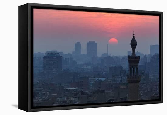 Egypt, Cairo, Al Azhar Park, Sultan Hasan Mosque, Back Light-Catharina Lux-Framed Premier Image Canvas