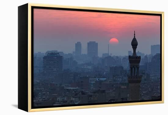 Egypt, Cairo, Al Azhar Park, Sultan Hasan Mosque, Back Light-Catharina Lux-Framed Premier Image Canvas