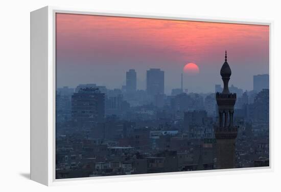 Egypt, Cairo, Al Azhar Park, Sultan Hasan Mosque, Back Light-Catharina Lux-Framed Premier Image Canvas