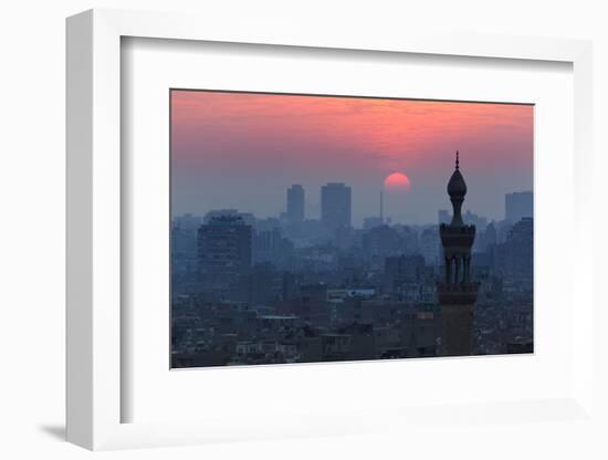 Egypt, Cairo, Al Azhar Park, Sultan Hasan Mosque, Back Light-Catharina Lux-Framed Photographic Print