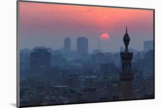 Egypt, Cairo, Al Azhar Park, Sultan Hasan Mosque, Back Light-Catharina Lux-Mounted Photographic Print