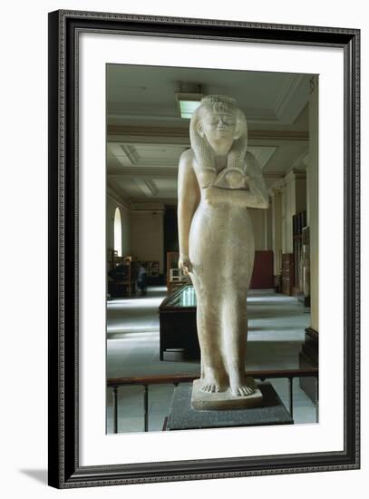 Egypt, Cairo, Egyptian Museum, Alabaster Statue of Amenirdis with Basalt Base, from Karnak-null-Framed Giclee Print