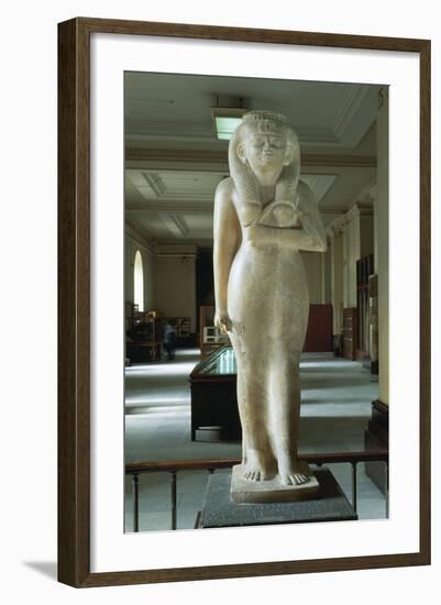 Egypt, Cairo, Egyptian Museum, Alabaster Statue of Amenirdis with Basalt Base, from Karnak-null-Framed Giclee Print