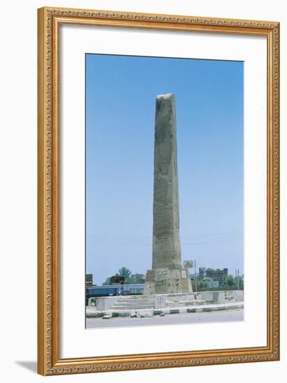 Egypt, Cairo, Heliopolis, Obelisk of Sesostris I or Senusert I-null-Framed Giclee Print