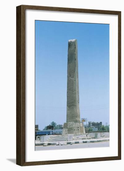 Egypt, Cairo, Heliopolis, Obelisk of Sesostris I or Senusert I-null-Framed Giclee Print