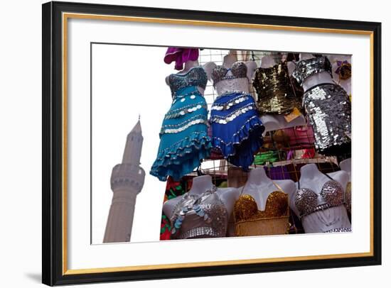 Egypt, Cairo, Islamic Old Town, Clothes Market and Minaret-Catharina Lux-Framed Photographic Print