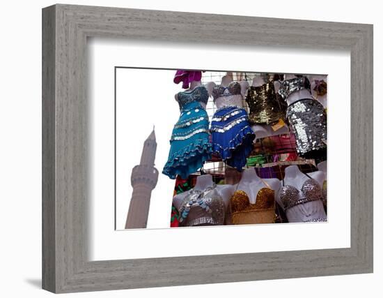 Egypt, Cairo, Islamic Old Town, Clothes Market and Minaret-Catharina Lux-Framed Photographic Print