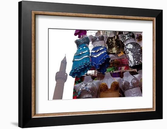 Egypt, Cairo, Islamic Old Town, Clothes Market and Minaret-Catharina Lux-Framed Photographic Print