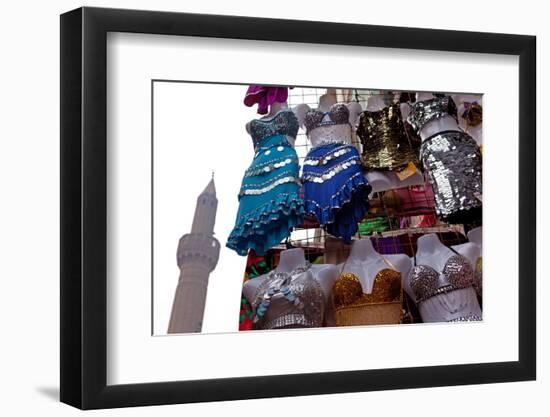 Egypt, Cairo, Islamic Old Town, Clothes Market and Minaret-Catharina Lux-Framed Photographic Print