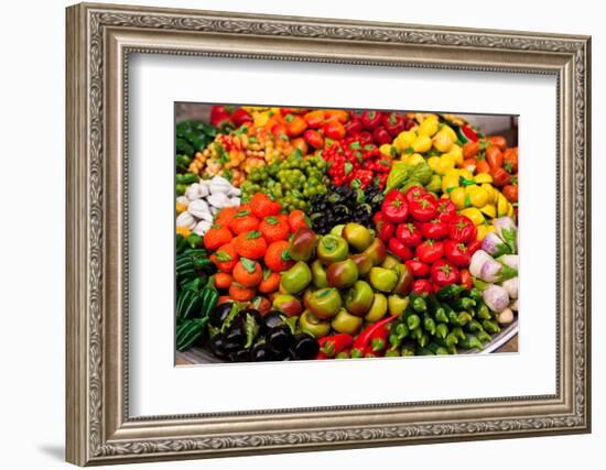 Egypt, Cairo, Islamic Old Town, Fruit and Vegetables Made of Ceramics-Catharina Lux-Framed Photographic Print