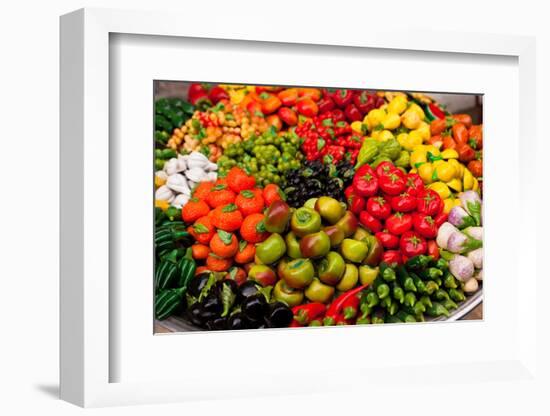 Egypt, Cairo, Islamic Old Town, Fruit and Vegetables Made of Ceramics-Catharina Lux-Framed Photographic Print