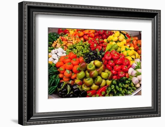 Egypt, Cairo, Islamic Old Town, Fruit and Vegetables Made of Ceramics-Catharina Lux-Framed Photographic Print