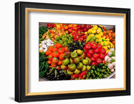 Egypt, Cairo, Islamic Old Town, Fruit and Vegetables Made of Ceramics-Catharina Lux-Framed Photographic Print