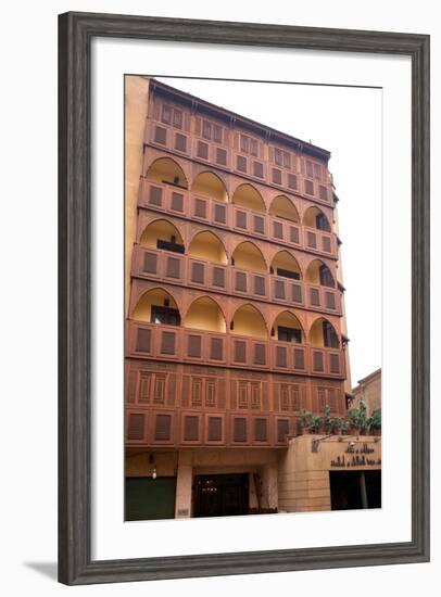 Egypt, Cairo, Islamic Old Town, Hotel Riad, Wooden Facade-Catharina Lux-Framed Photographic Print