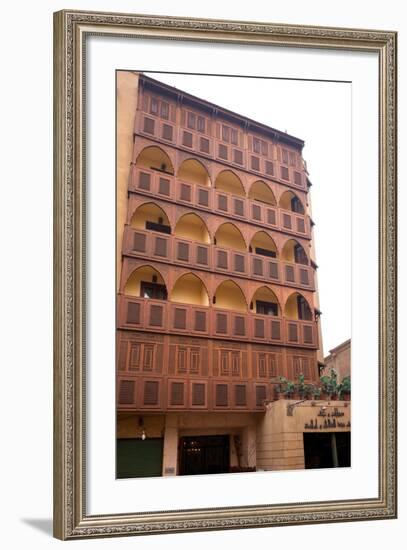 Egypt, Cairo, Islamic Old Town, Hotel Riad, Wooden Facade-Catharina Lux-Framed Photographic Print