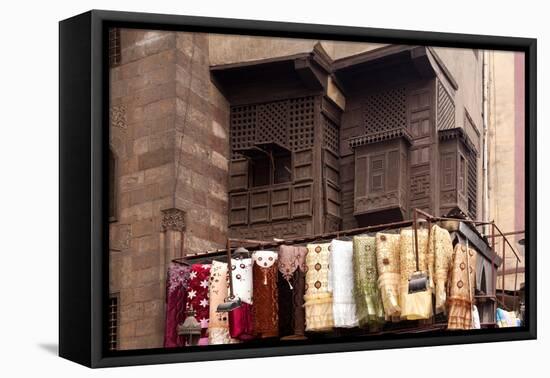 Egypt, Cairo, Islamic Old Town, Textile Market at Bab El-Ghouriya-Catharina Lux-Framed Premier Image Canvas