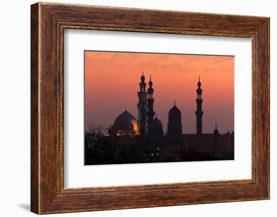 Egypt, Cairo, Mosque-Madrassa of Sultan Hassan in Backlight-Catharina Lux-Framed Photographic Print