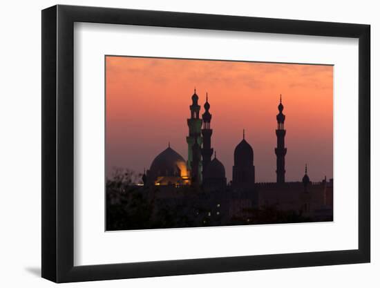 Egypt, Cairo, Mosque-Madrassa of Sultan Hassan in Backlight-Catharina Lux-Framed Photographic Print